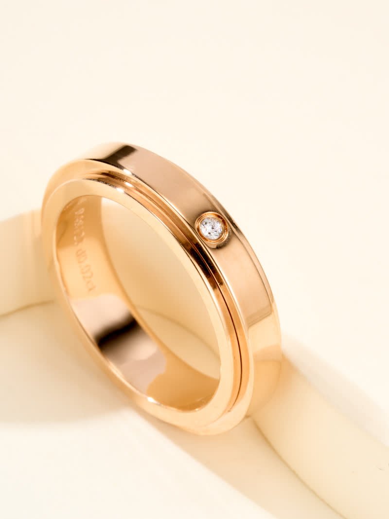 Time Run Narrow Single Diamond Ring - 图片 3