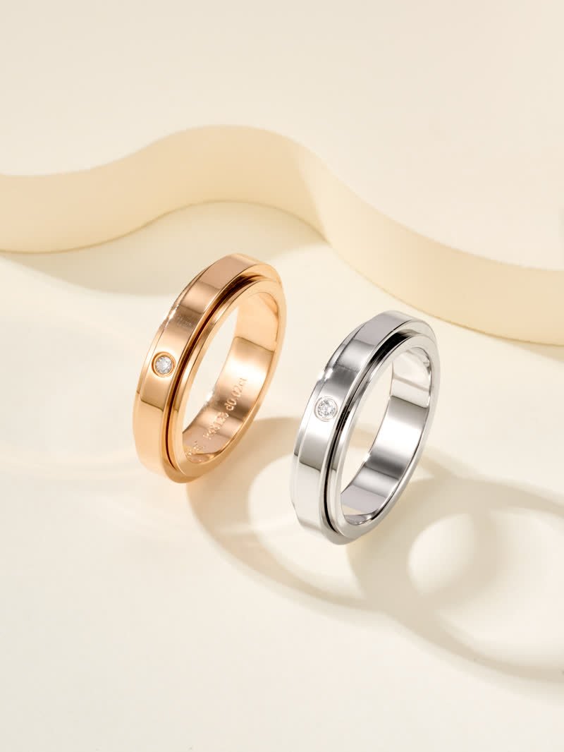 Time Run Narrow Single Diamond Ring - 图片 6