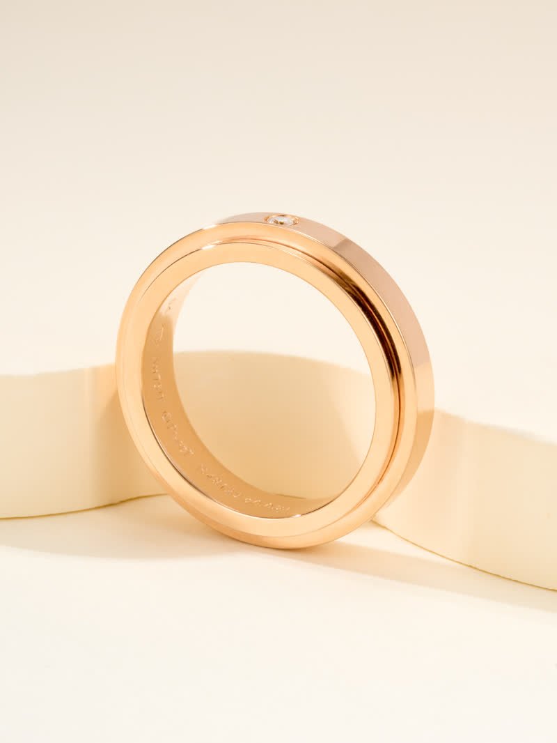 Time Run Narrow Single Diamond Ring - 图片 2