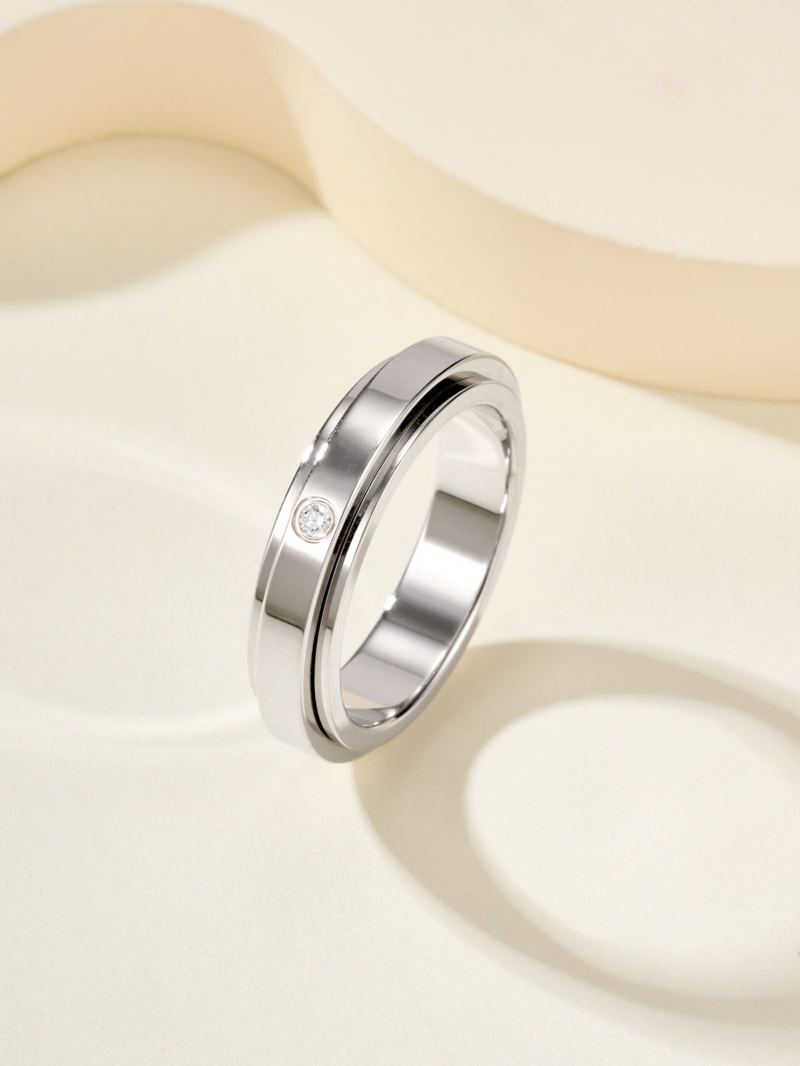 Time Run Narrow Single Diamond Ring - 图片 12