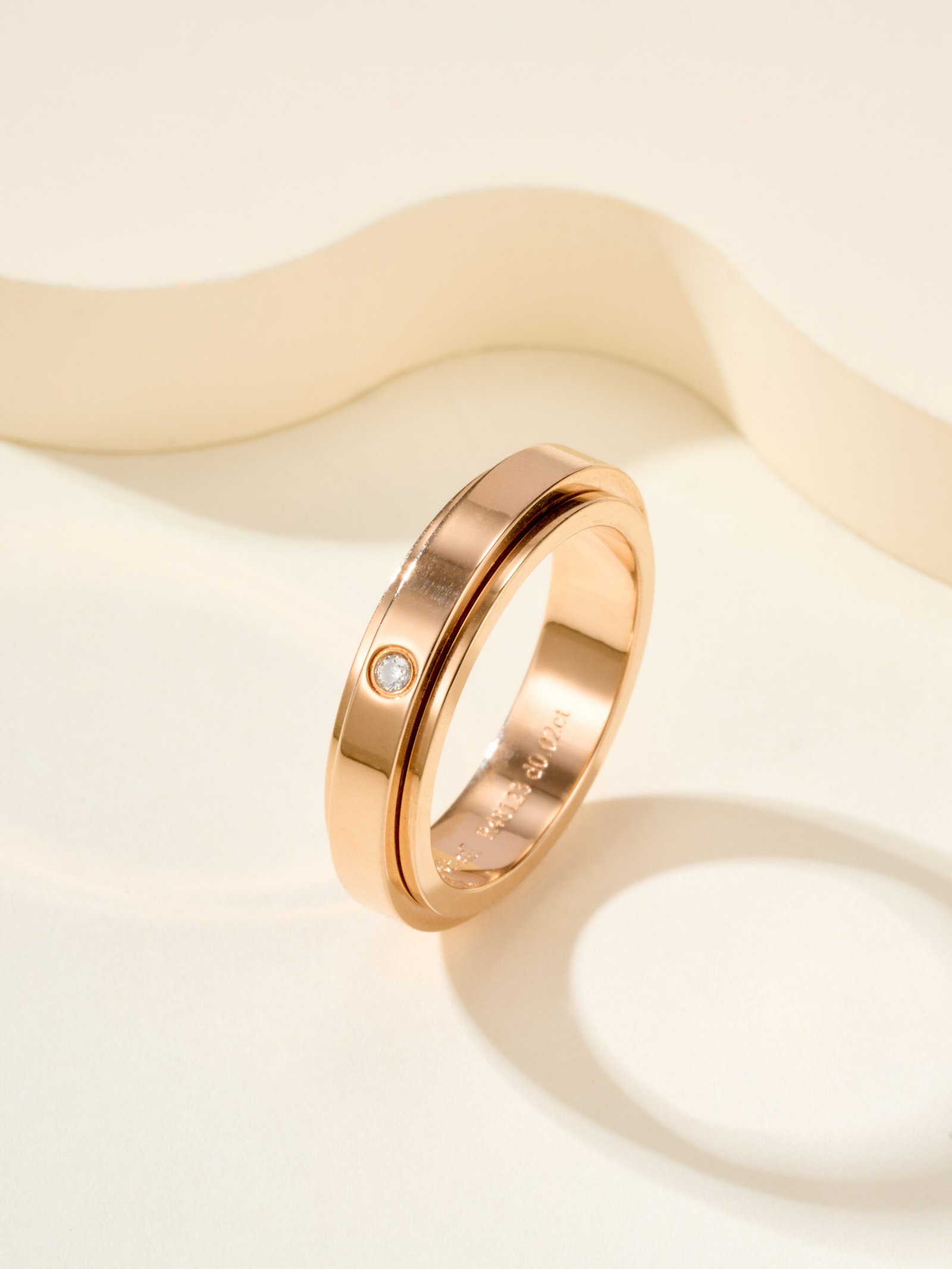 Time Run Narrow Single Diamond Ring - 图片 11