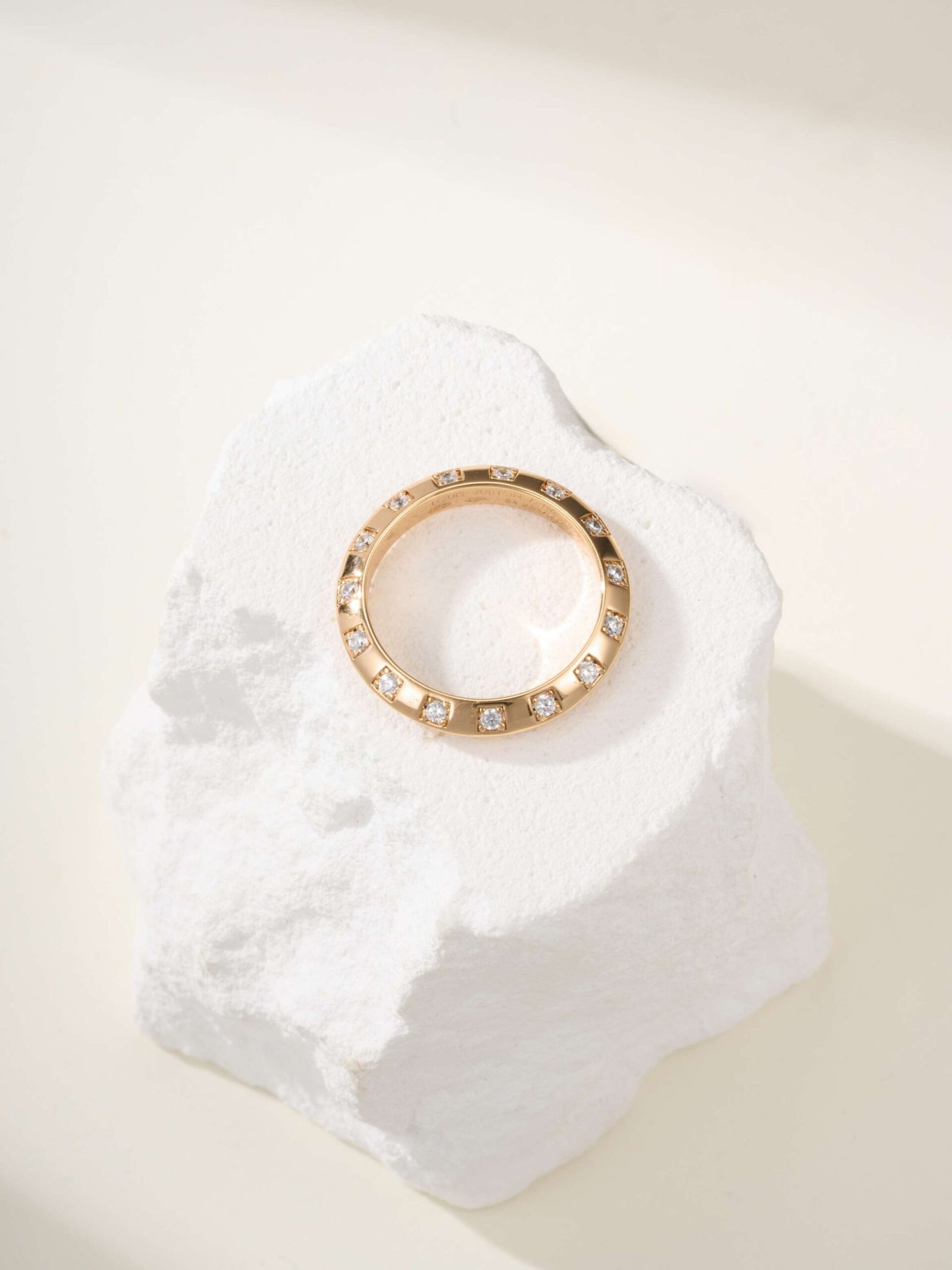 LV Damier pattern classic checkered square diamond ring - Image 10