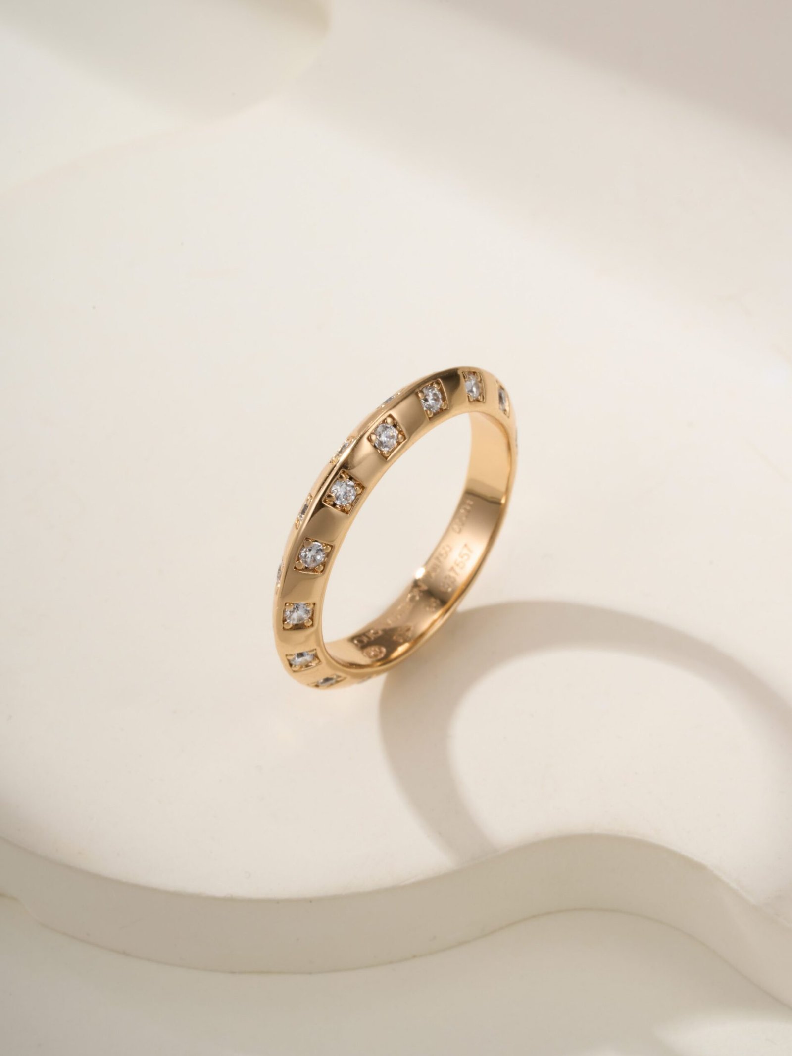 LV Damier pattern classic checkered square diamond ring - Image 7