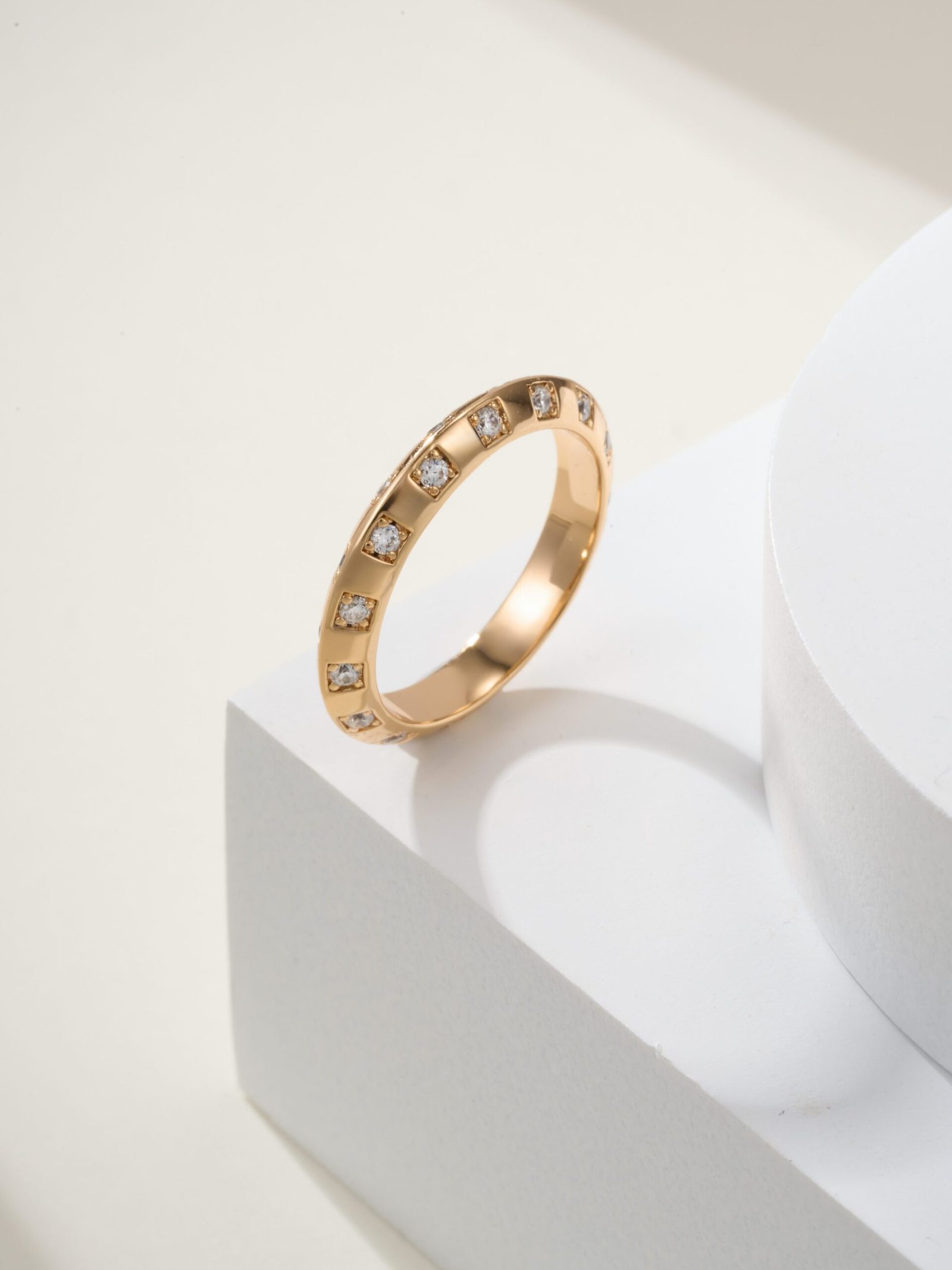 LV Damier pattern classic checkered square diamond ring - Image 2