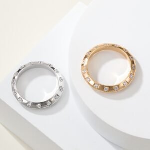 LV Damier pattern classic checkered square diamond ring