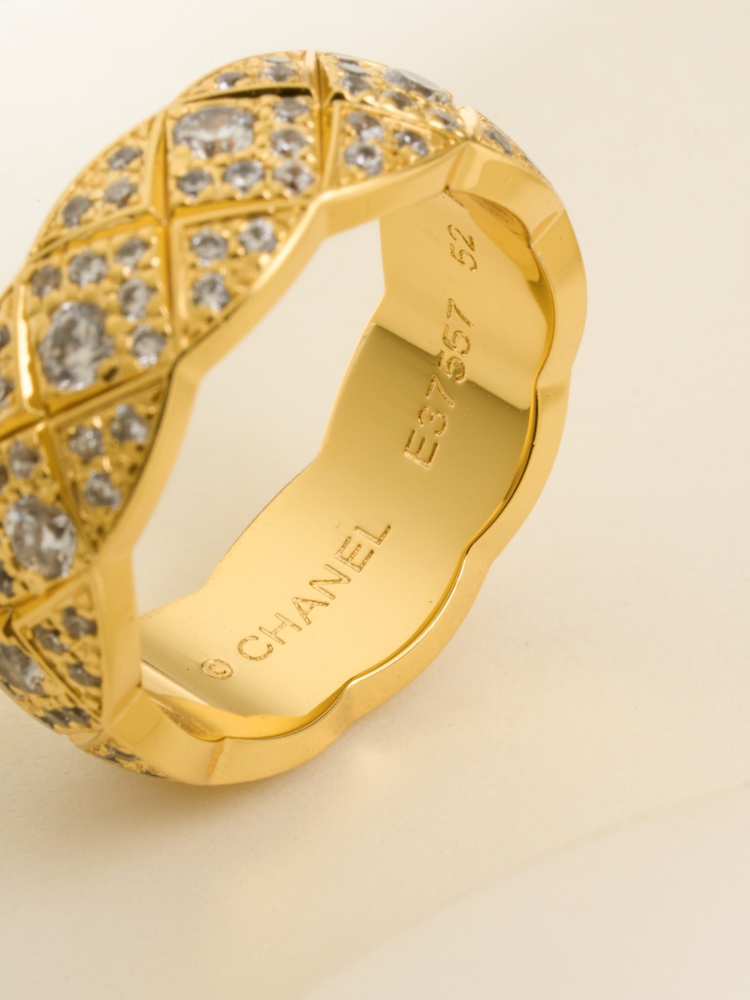 Coco standard handmade diamond studded diamond grid ring (CNC process) - 图片 7