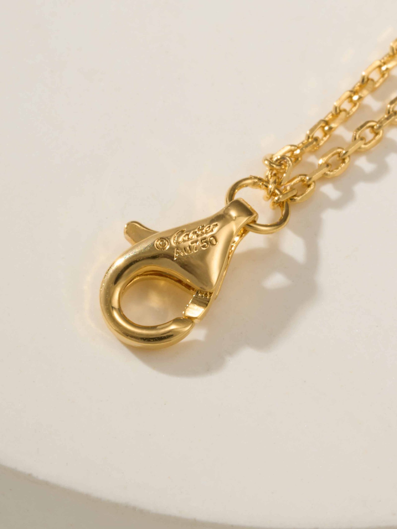 Double chain pancake single diamond necklace - 图片 10