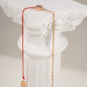 Redline French Half Red Rope Half Chain Single Diamond Bracelet