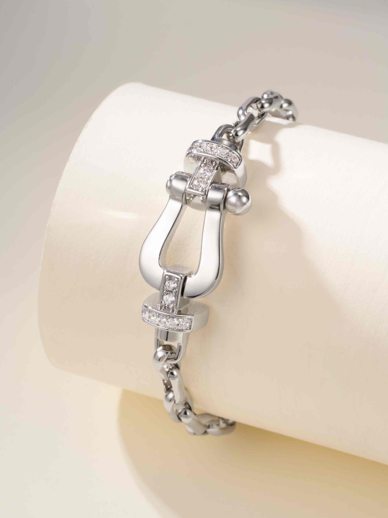 10 degree diamond horseshoe bracelet (large size) - 图片 2