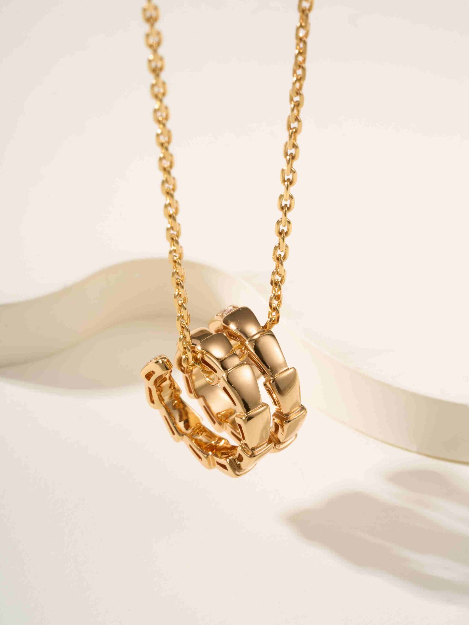 Spirit Snake Head Tail Diamond Snake Bone Necklace - 图片 4