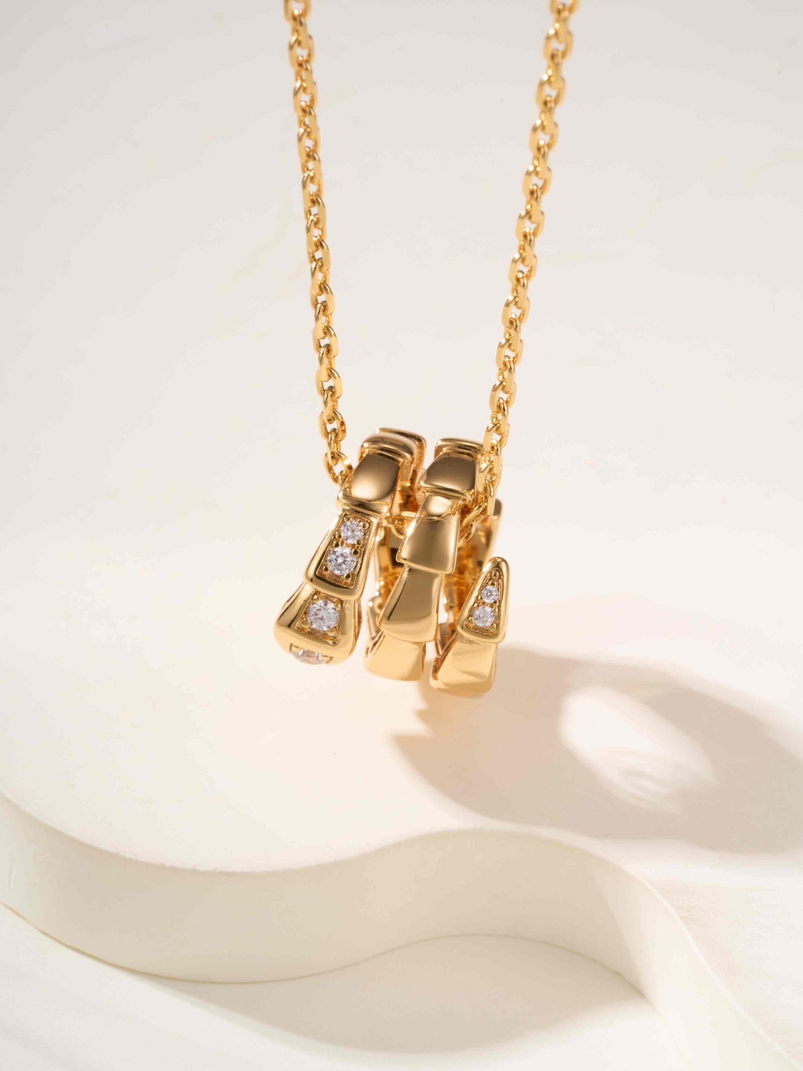 Spirit Snake Head Tail Diamond Snake Bone Necklace - 图片 10