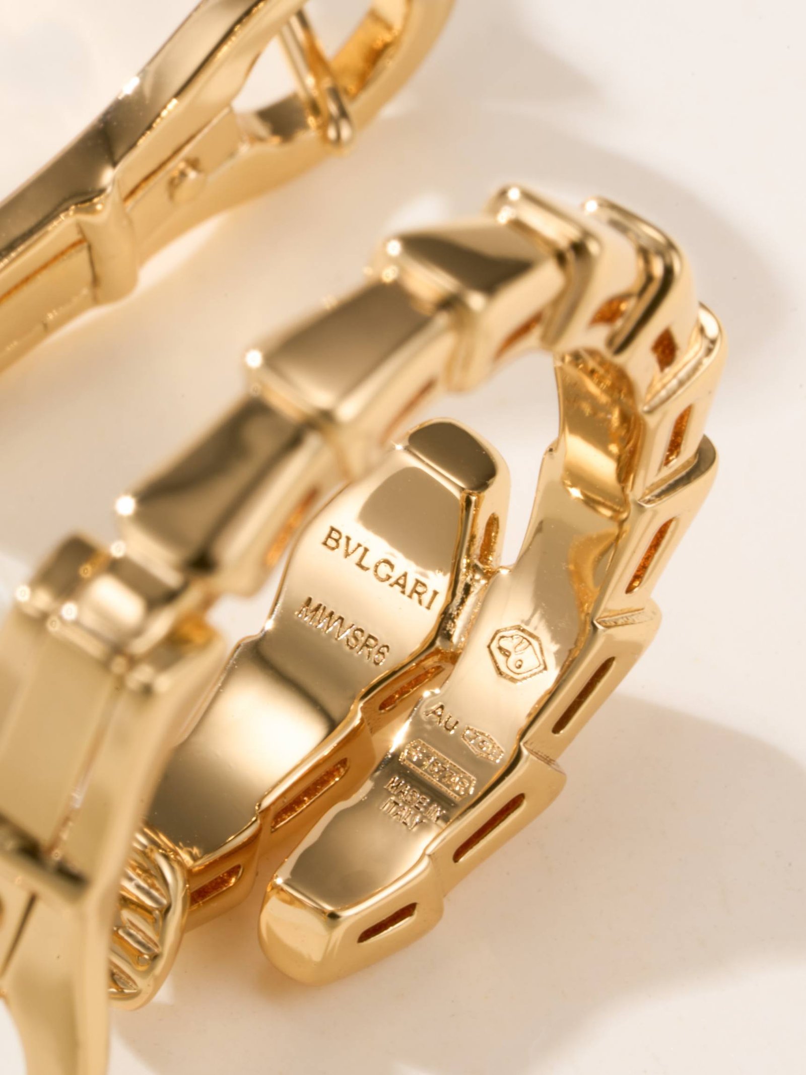 SERPENTI VIPER series snake bone tail diamond earrings - 图片 7