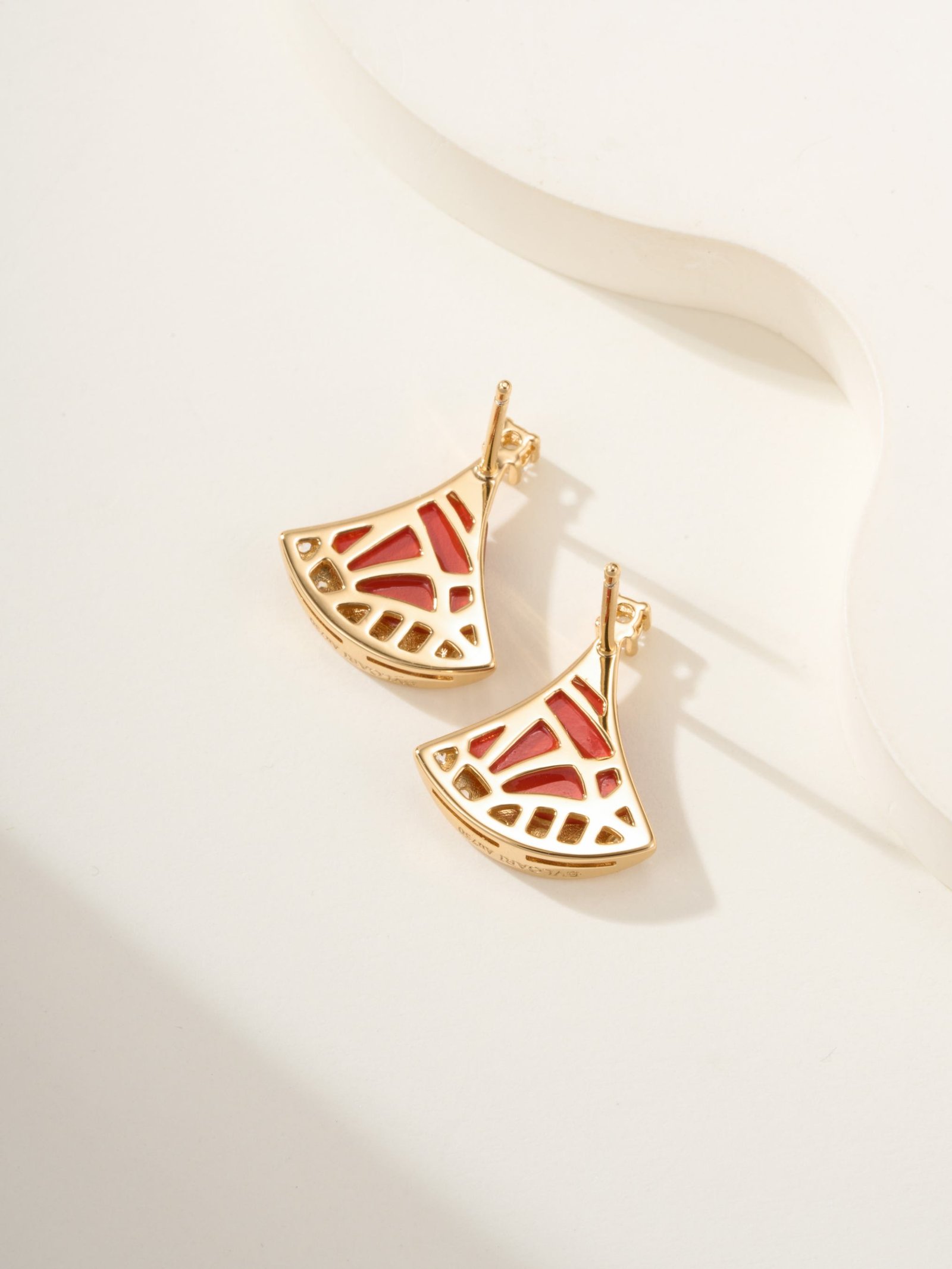 New version of small fan diamond studded earrings - 图片 6