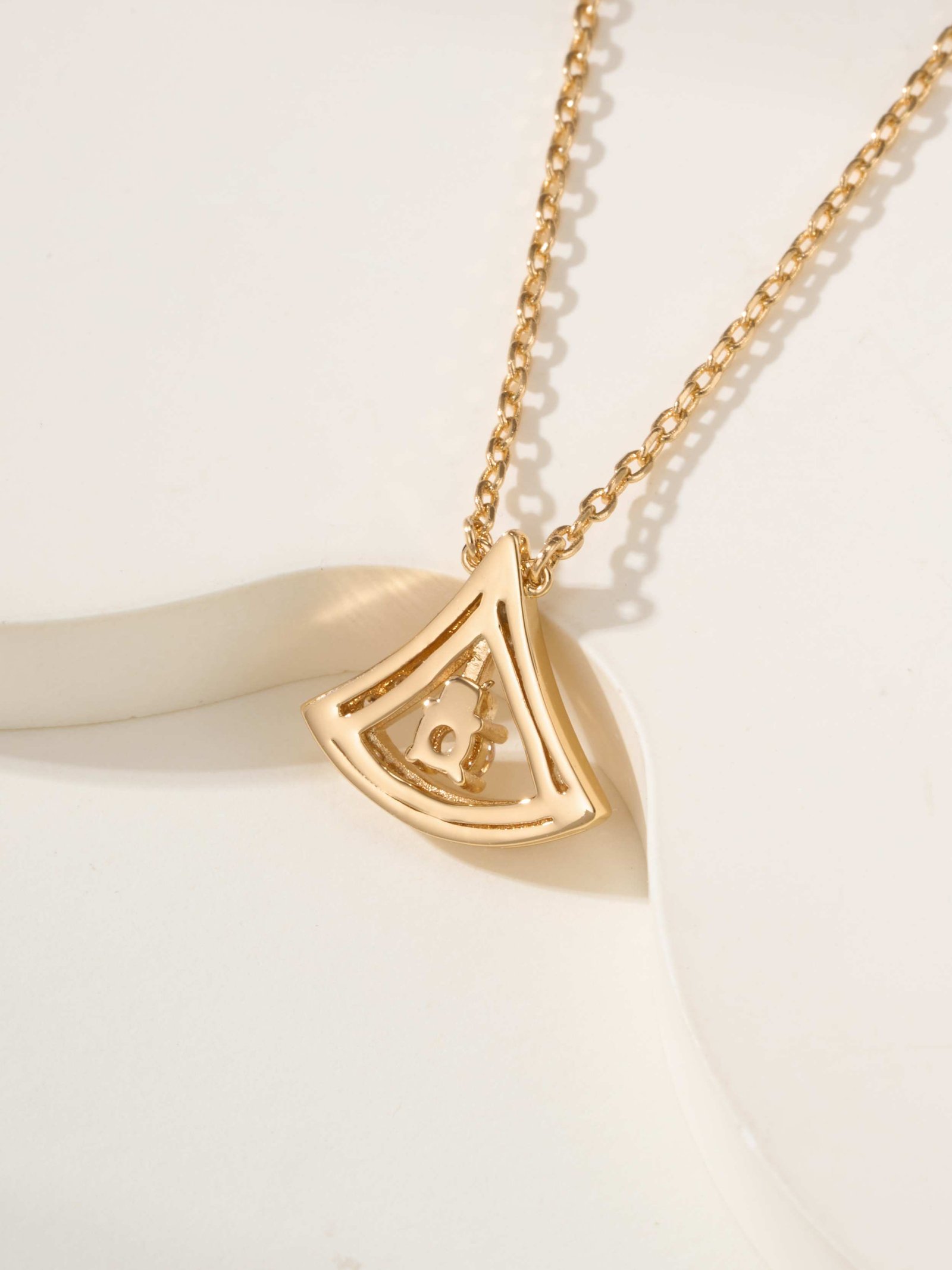 Small hollowed out full diamond necklace - 图片 6