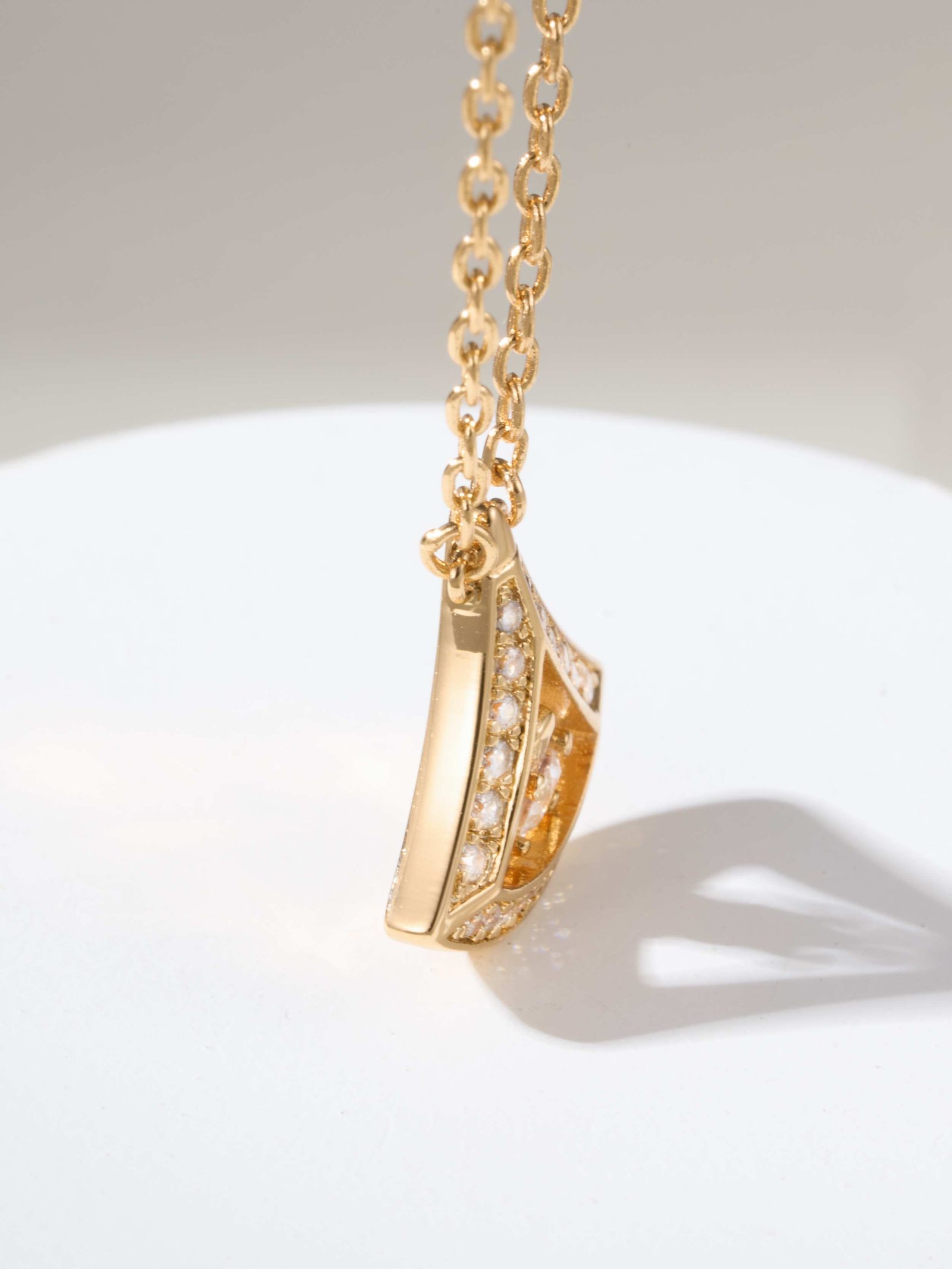 Small hollowed out full diamond necklace - 图片 7