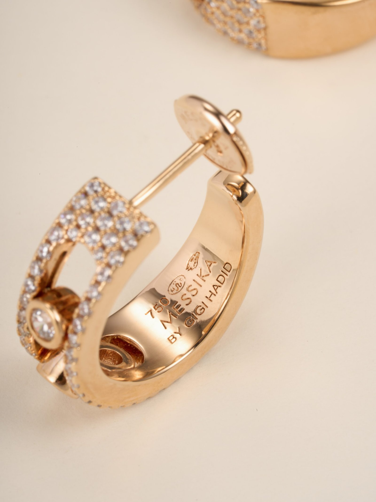 Meisika 3 Diamond Sliding Full Diamond Earrings - 图片 2