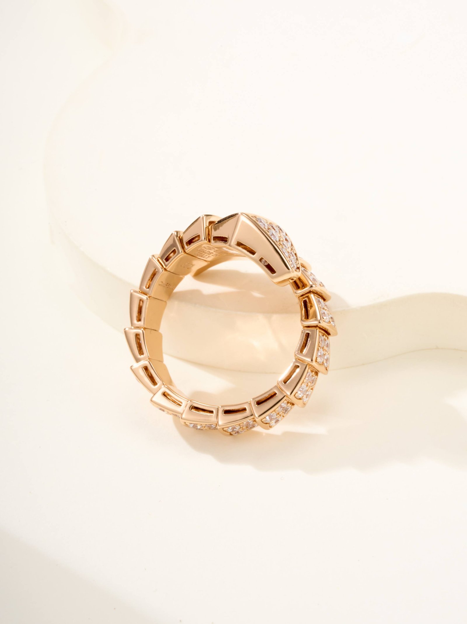 Serpenti Full Diamond Wide Snake Ring - 图片 6