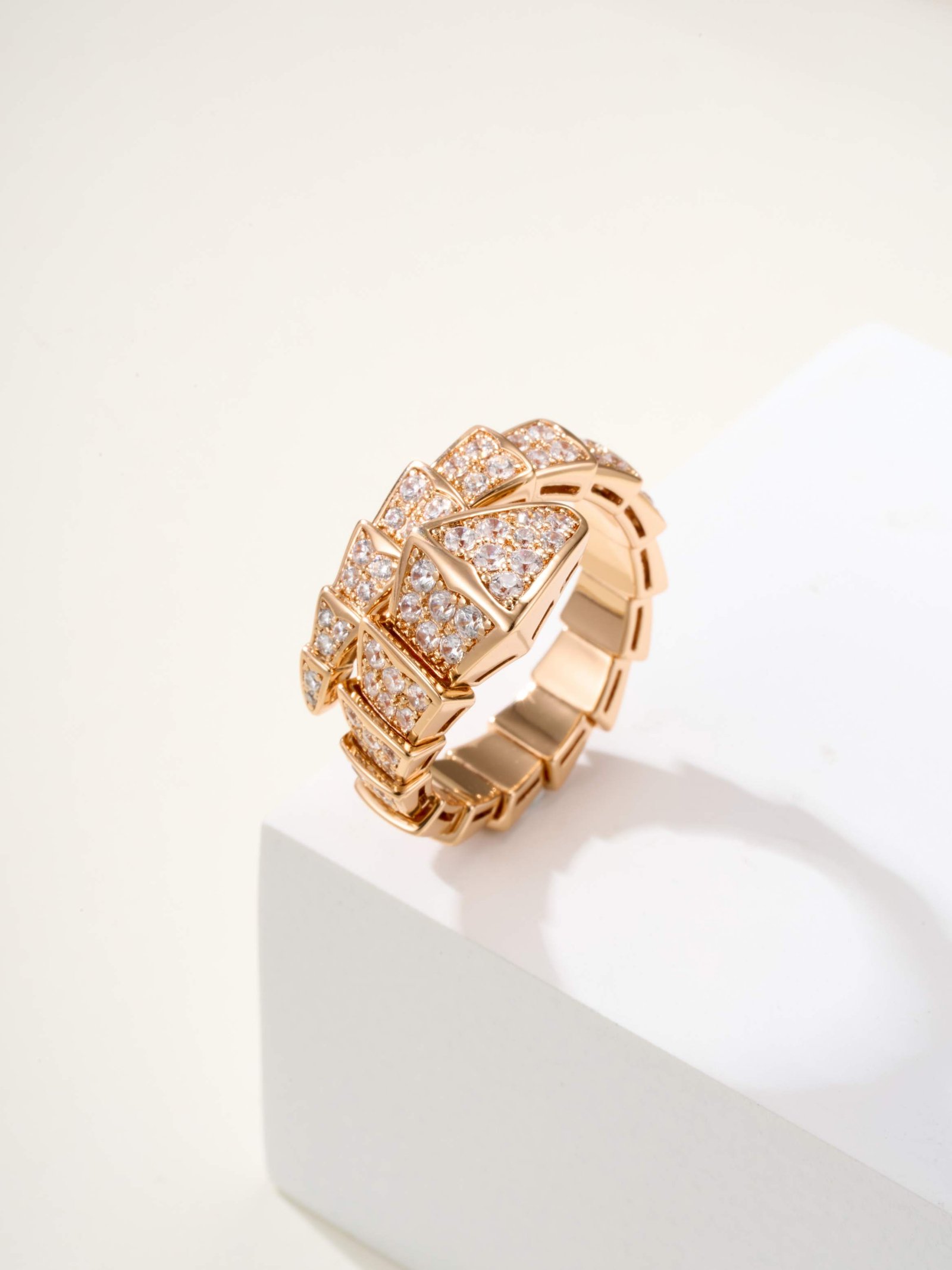 Serpenti Full Diamond Wide Snake Ring - 图片 3