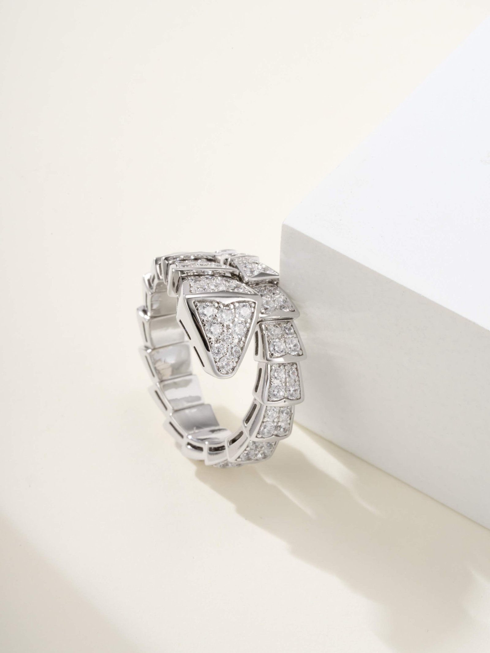Serpenti Full Diamond Wide Snake Ring - 图片 4