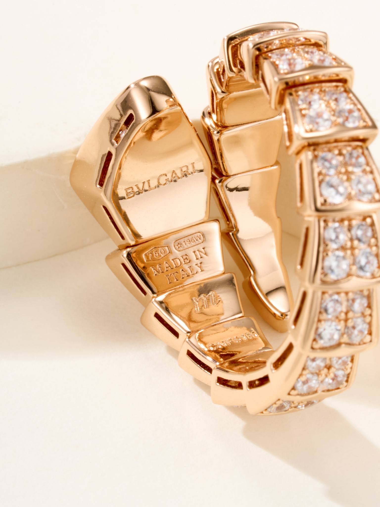 Serpenti Full Diamond Wide Snake Ring - 图片 5