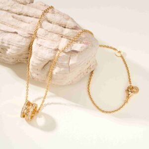 BV hollow edged diamond studded B.ZERO1 necklace