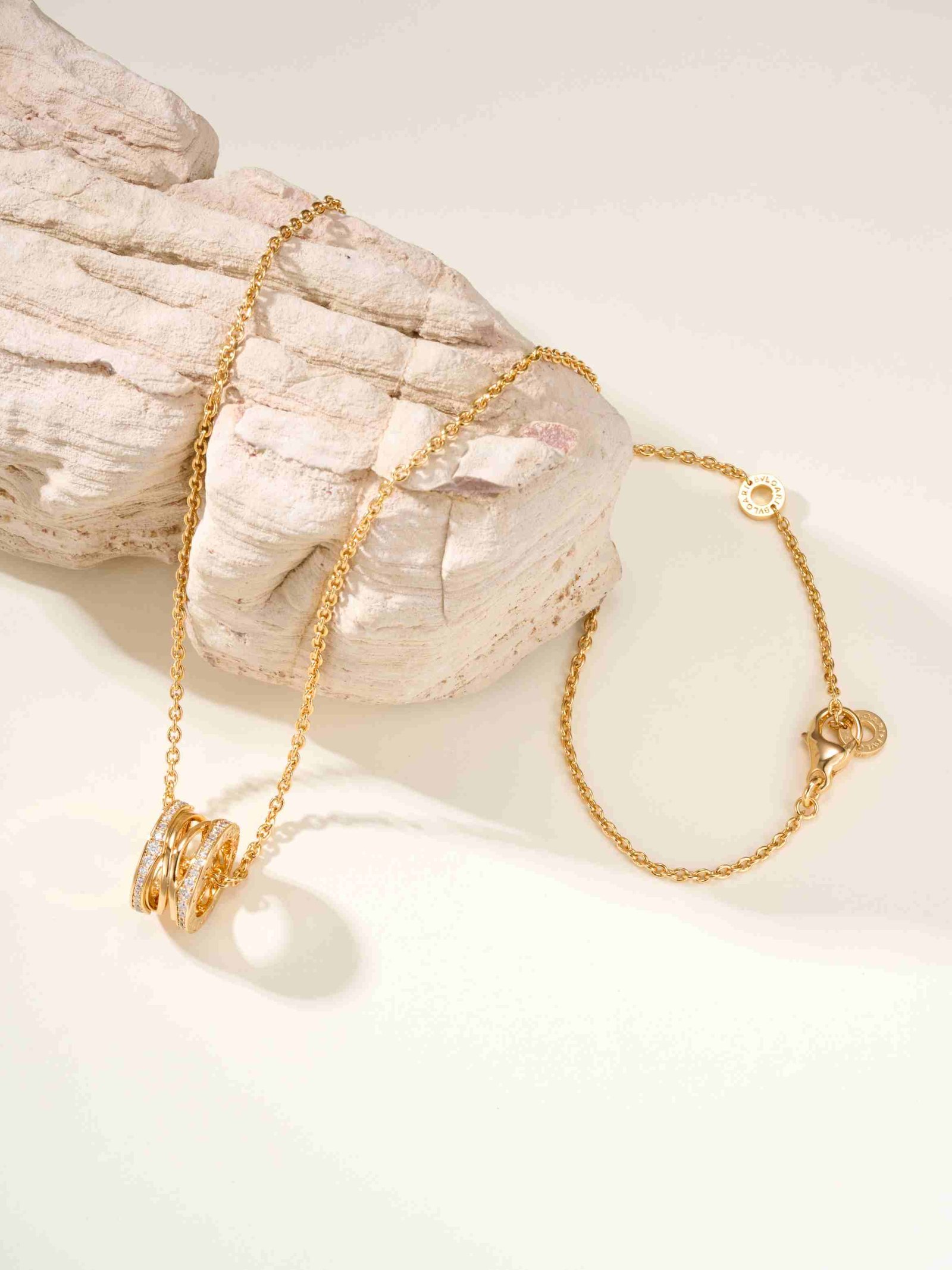 BV hollow edged diamond studded B.ZERO1 necklace