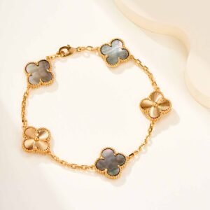 Ji Diao Diao Hua Pian Rose Gold Grey Beimu Five Flower Bracelet