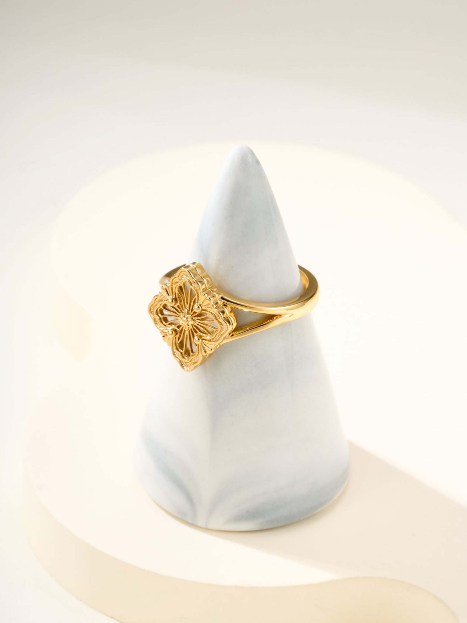 Buchirati OPERA TULLE Small Pattern Natural Stone Ring - Image 7