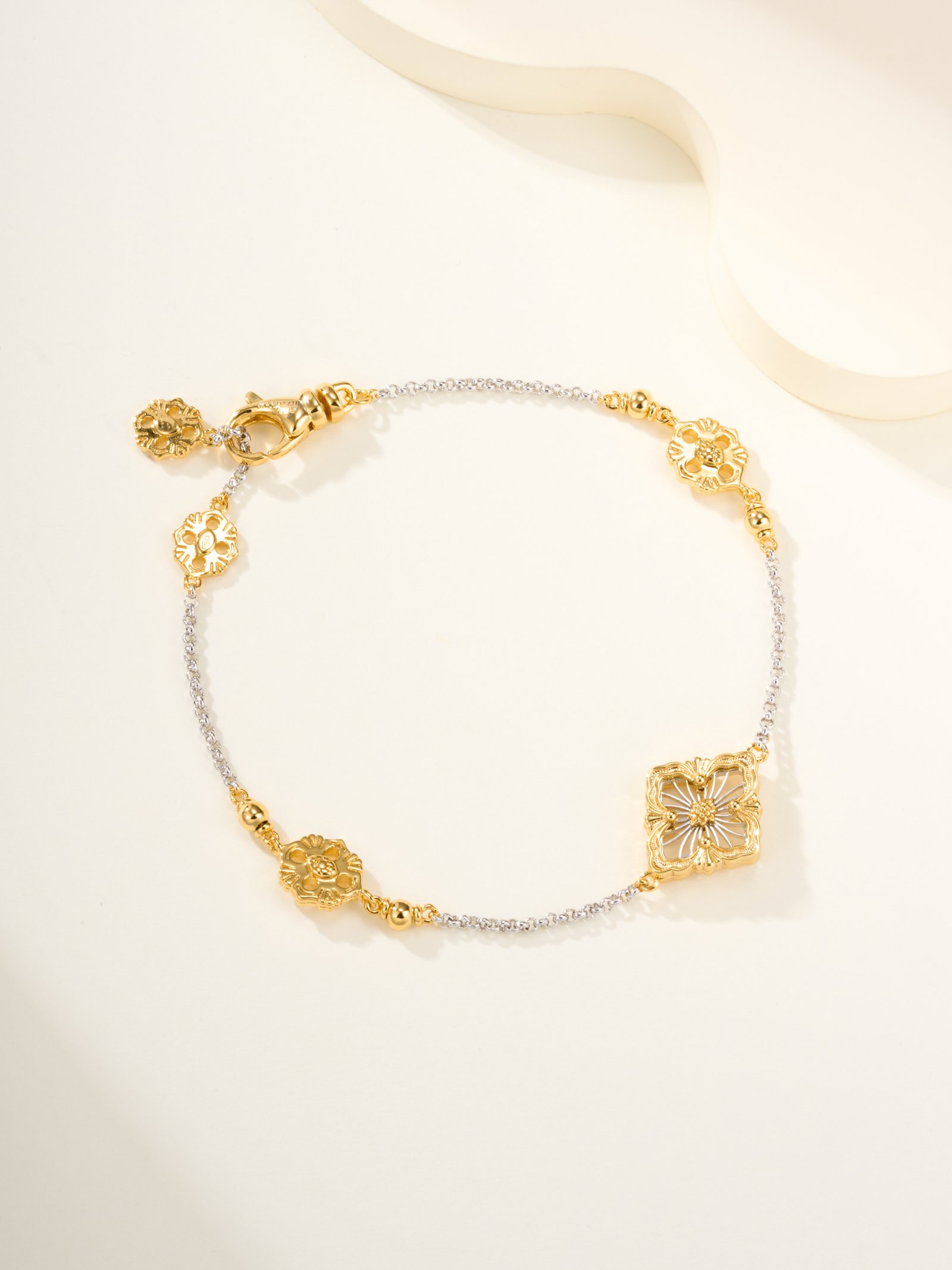 BU Radiant Network Opera Tulle Platinum Colored Bracelet (Small)