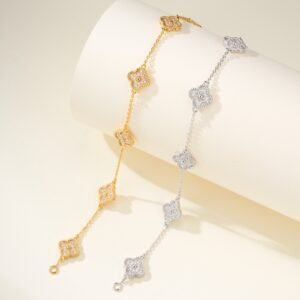 Vintage Alhambra Bracelet 6-Flower Mini Set with Diamonds