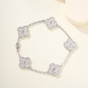 Five Flower Full Diamond Bracelet