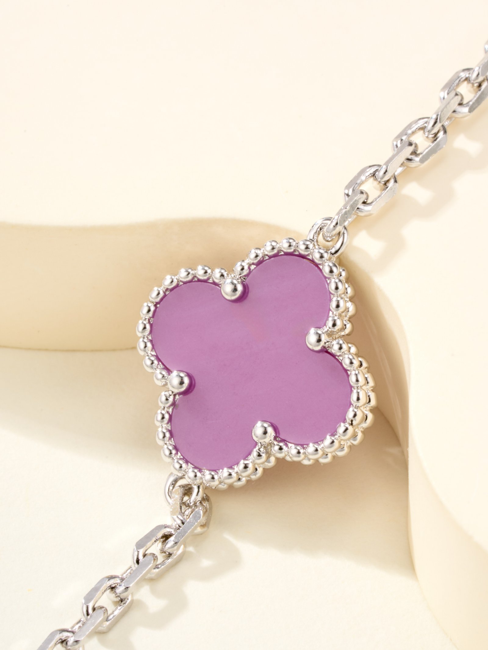 Ten flower diamond violet stone necklace - 图片 9