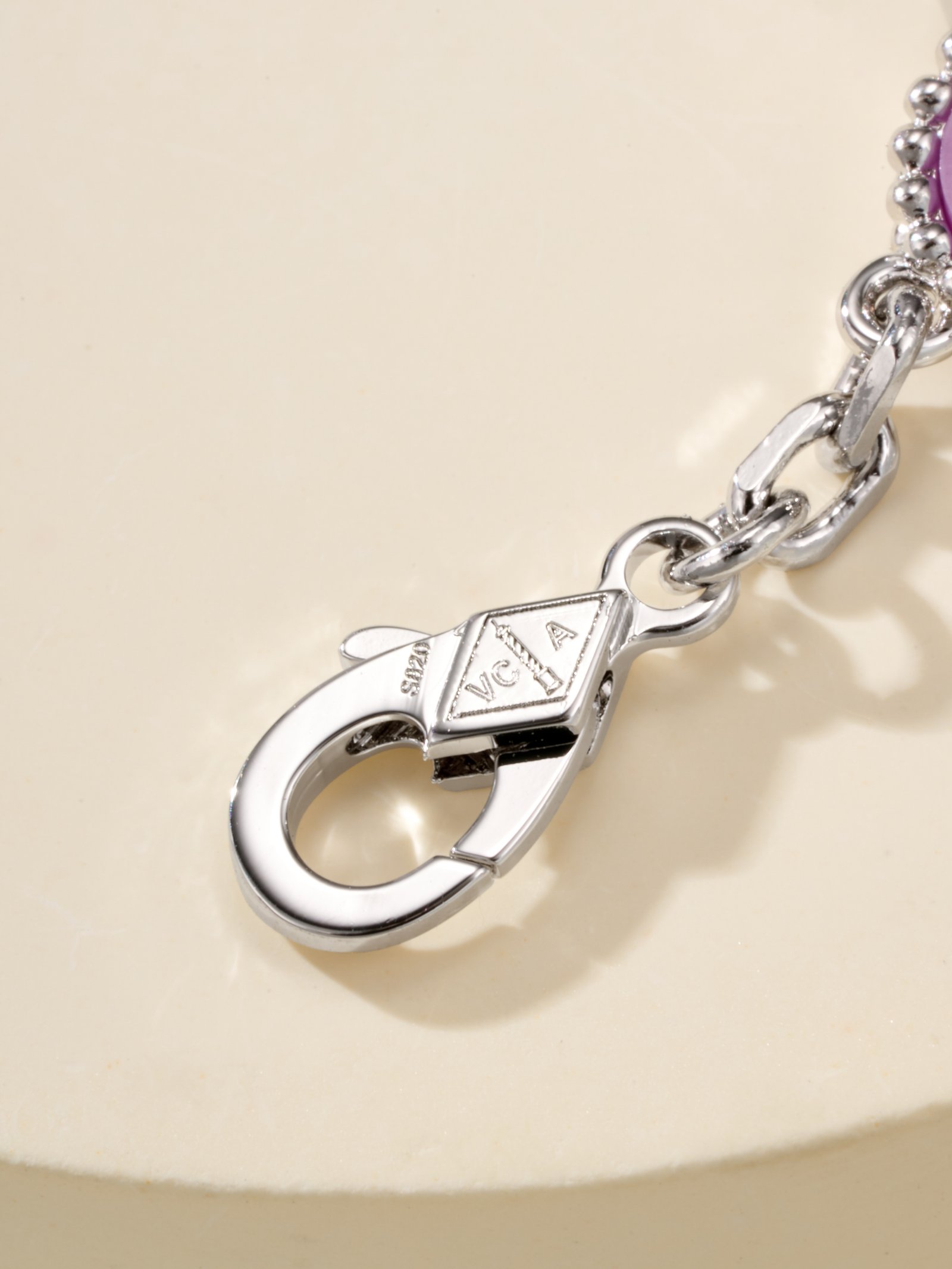 Ten flower diamond violet stone necklace - 图片 7