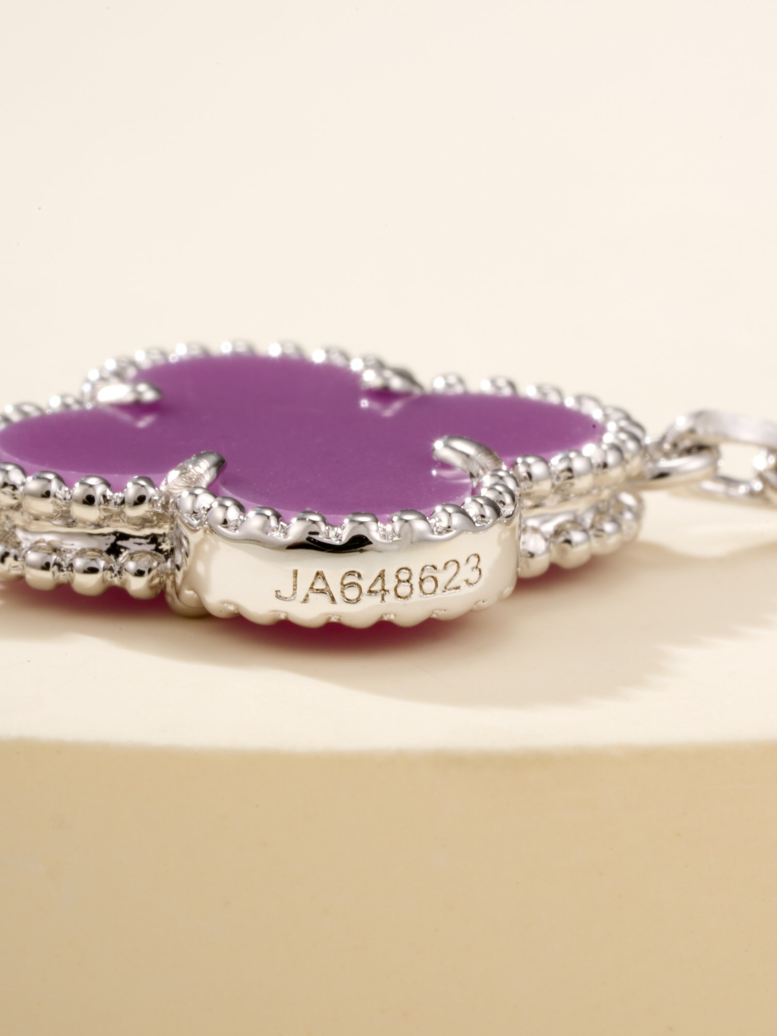 Ten flower diamond violet stone necklace - 图片 8
