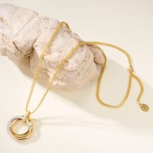 TRINITY Large Single Ring Diamond Set Necklace