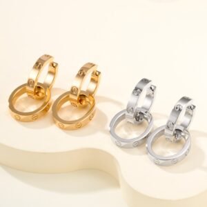 Love Double Ring Earrings (CNC Version)