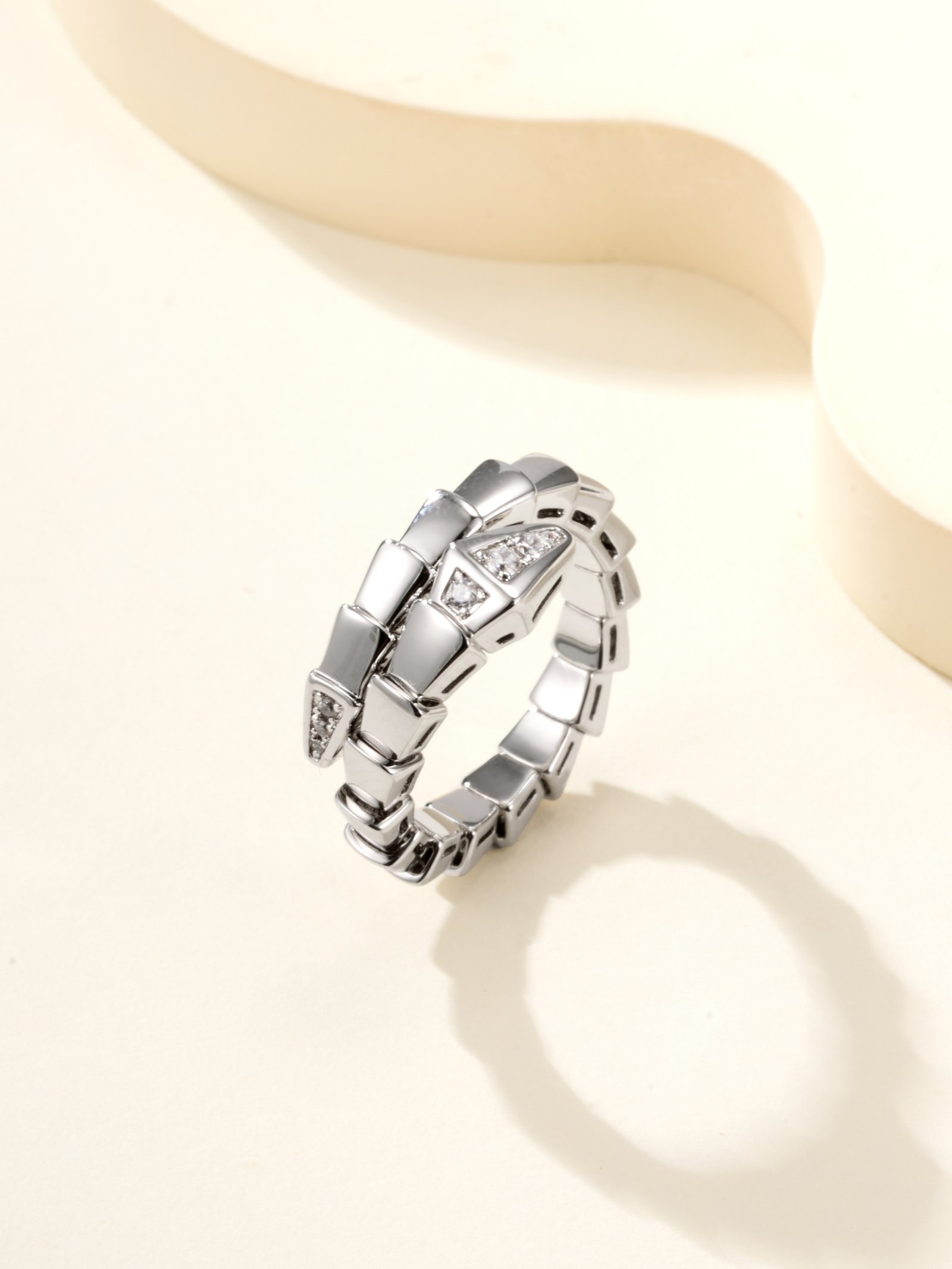 Elastic Snake Ring (Head and Tail Diamond) - Image 2