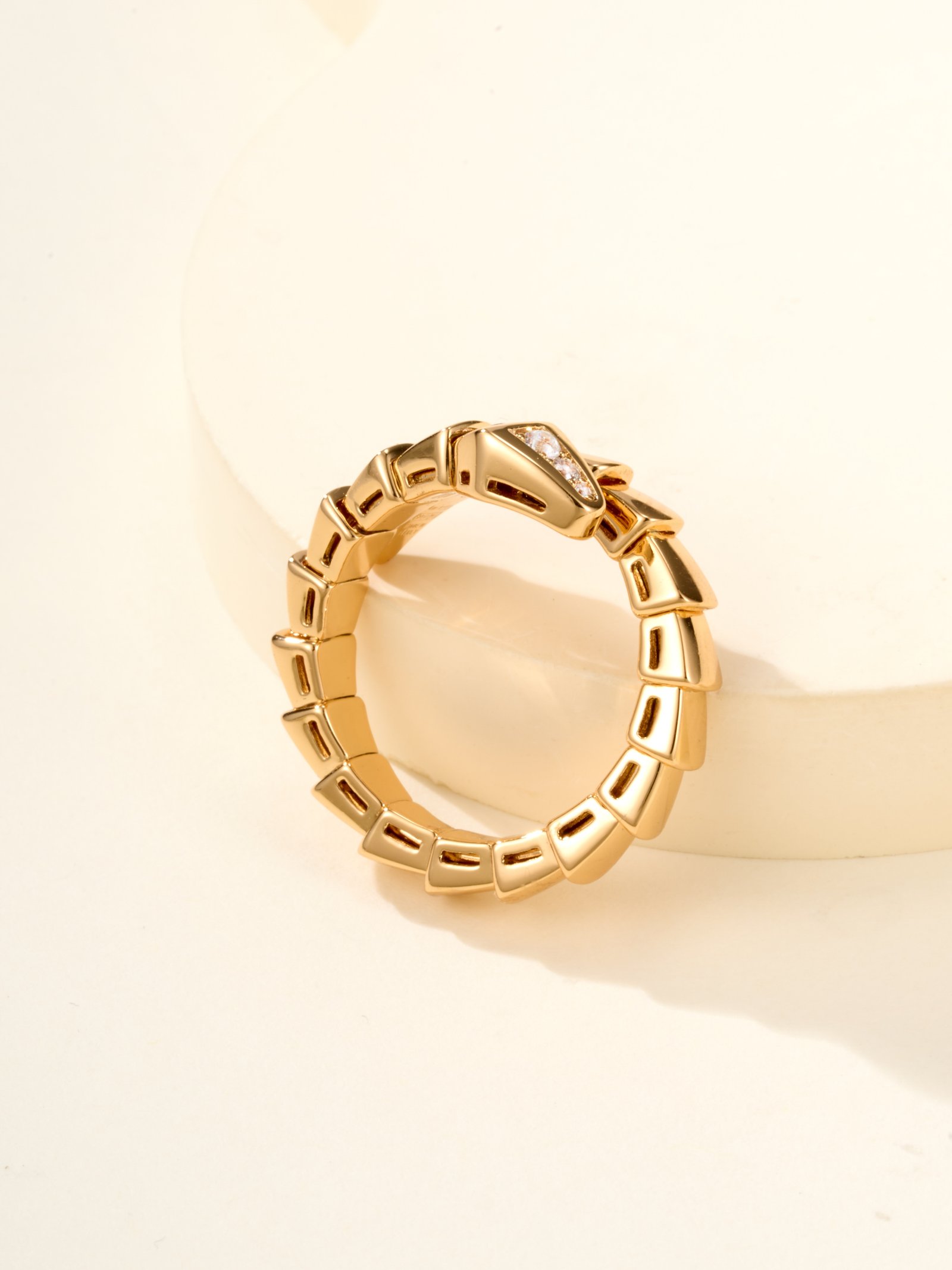 Elastic Snake Ring (Head and Tail Diamond) - Image 5
