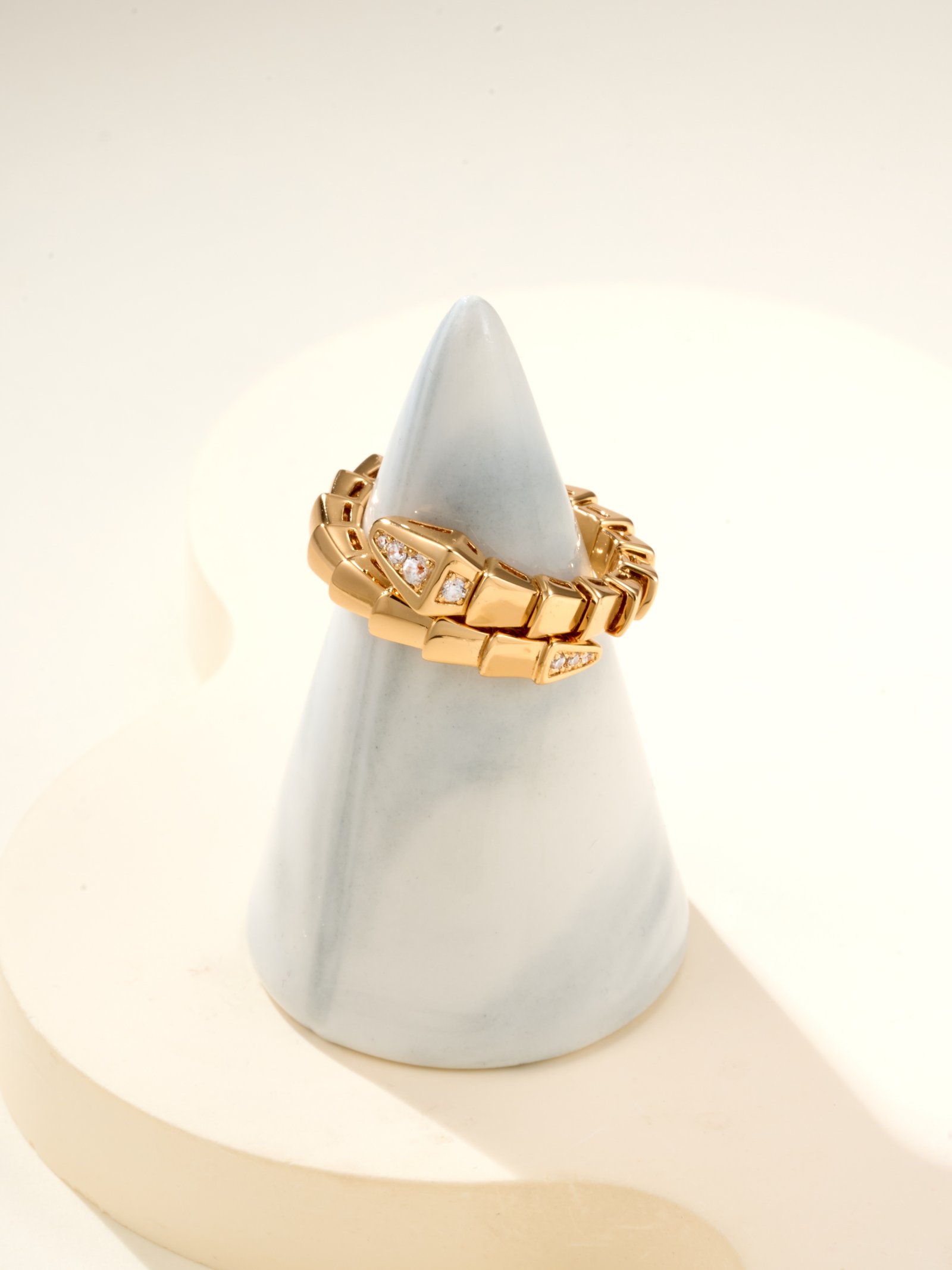 Elastic Snake Ring (Head and Tail Diamond) - Image 4