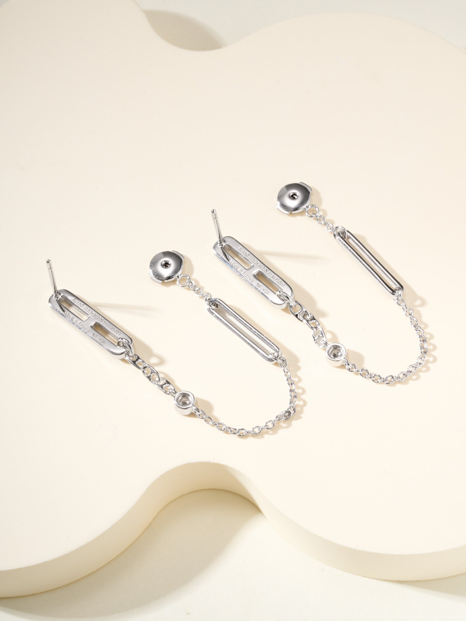 Pig Nose Diamond Chain Earrings - 图片 7