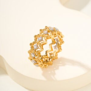 Opera series hollow diamond inlaid ring