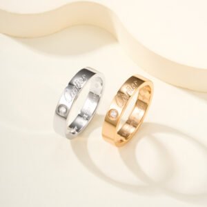 Cartie letter cut single diamond ring (4mm)