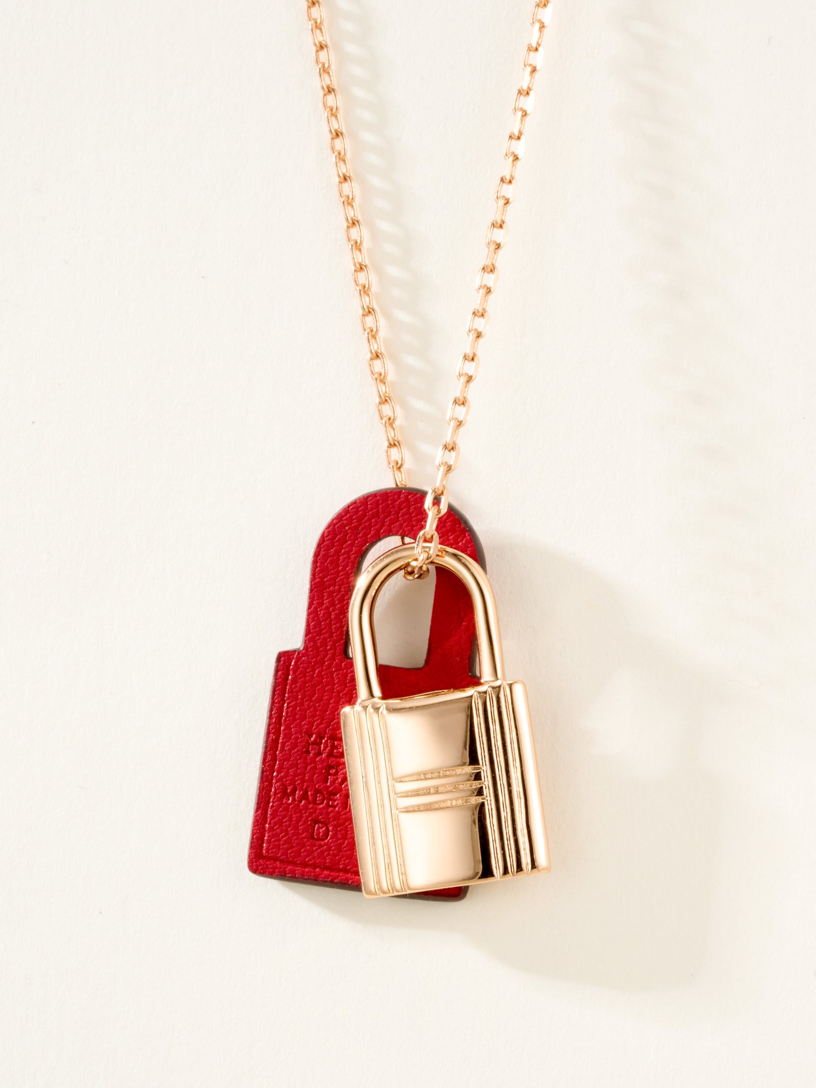 Calf leather lock necklace - Image 3