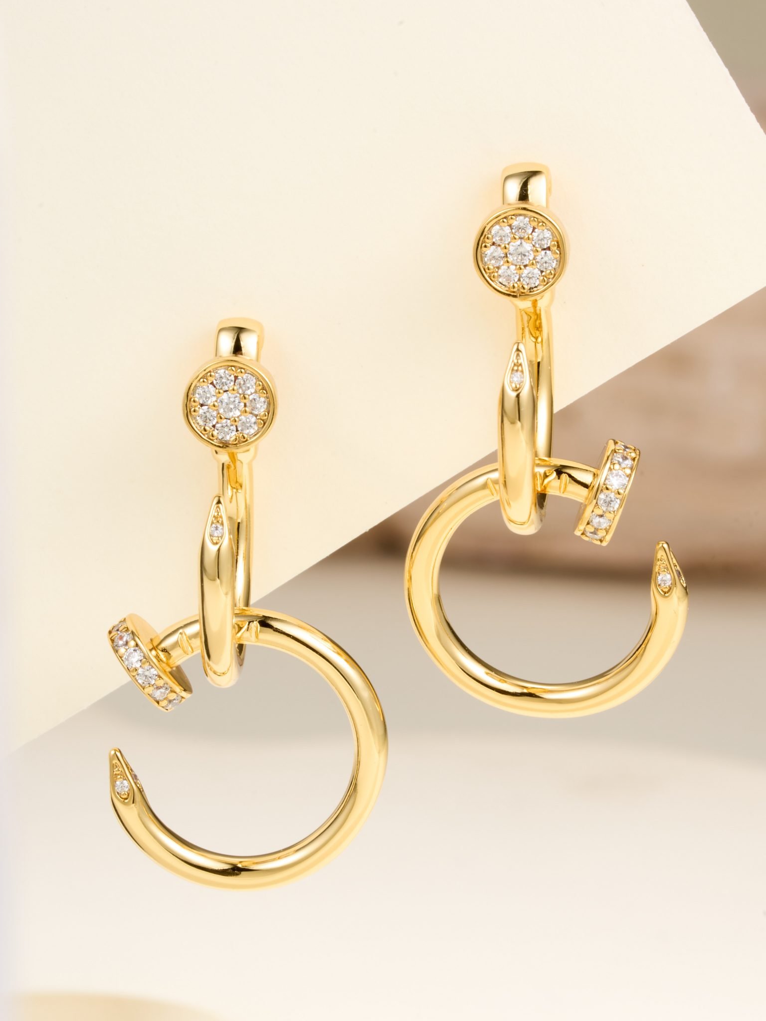 JUSTE UN CLOU Double Loop Nail Earrings - 图片 4