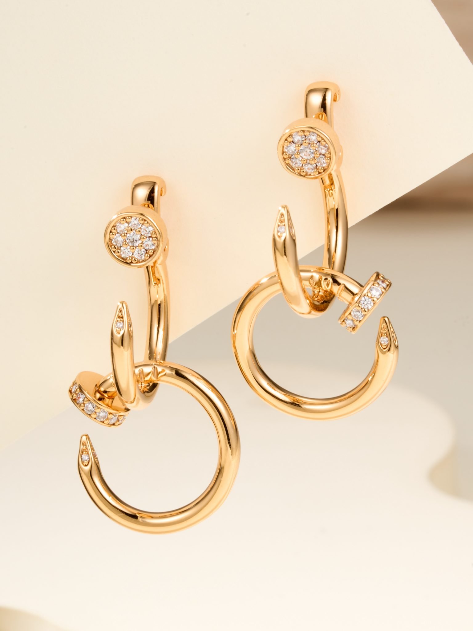 JUSTE UN CLOU Double Loop Nail Earrings - 图片 2