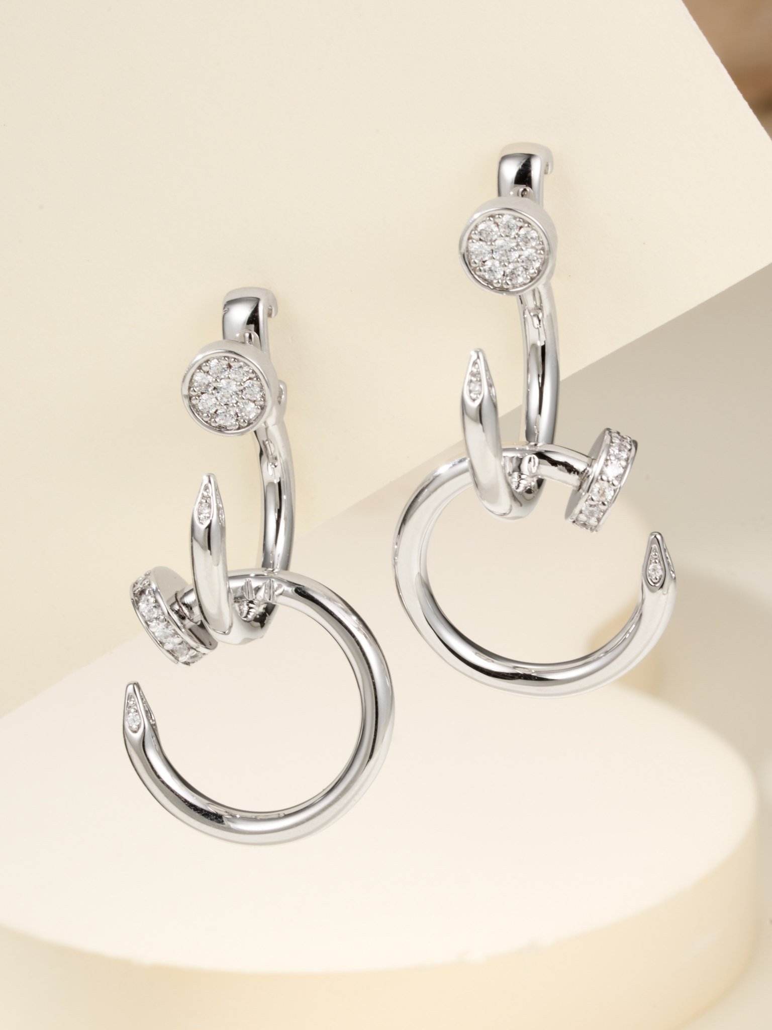 JUSTE UN CLOU Double Loop Nail Earrings - 图片 3