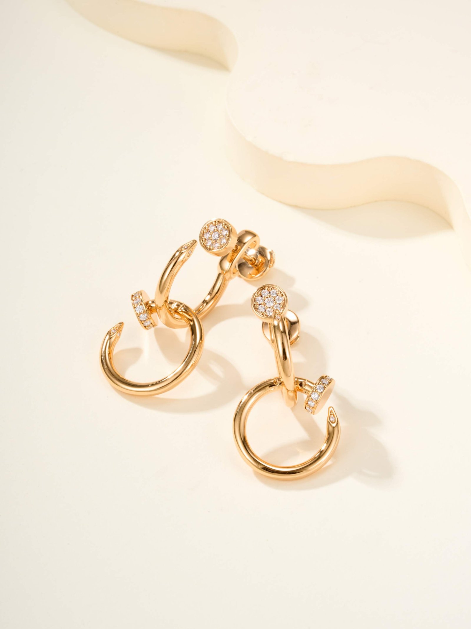 JUSTE UN CLOU Double Loop Nail Earrings - 图片 8