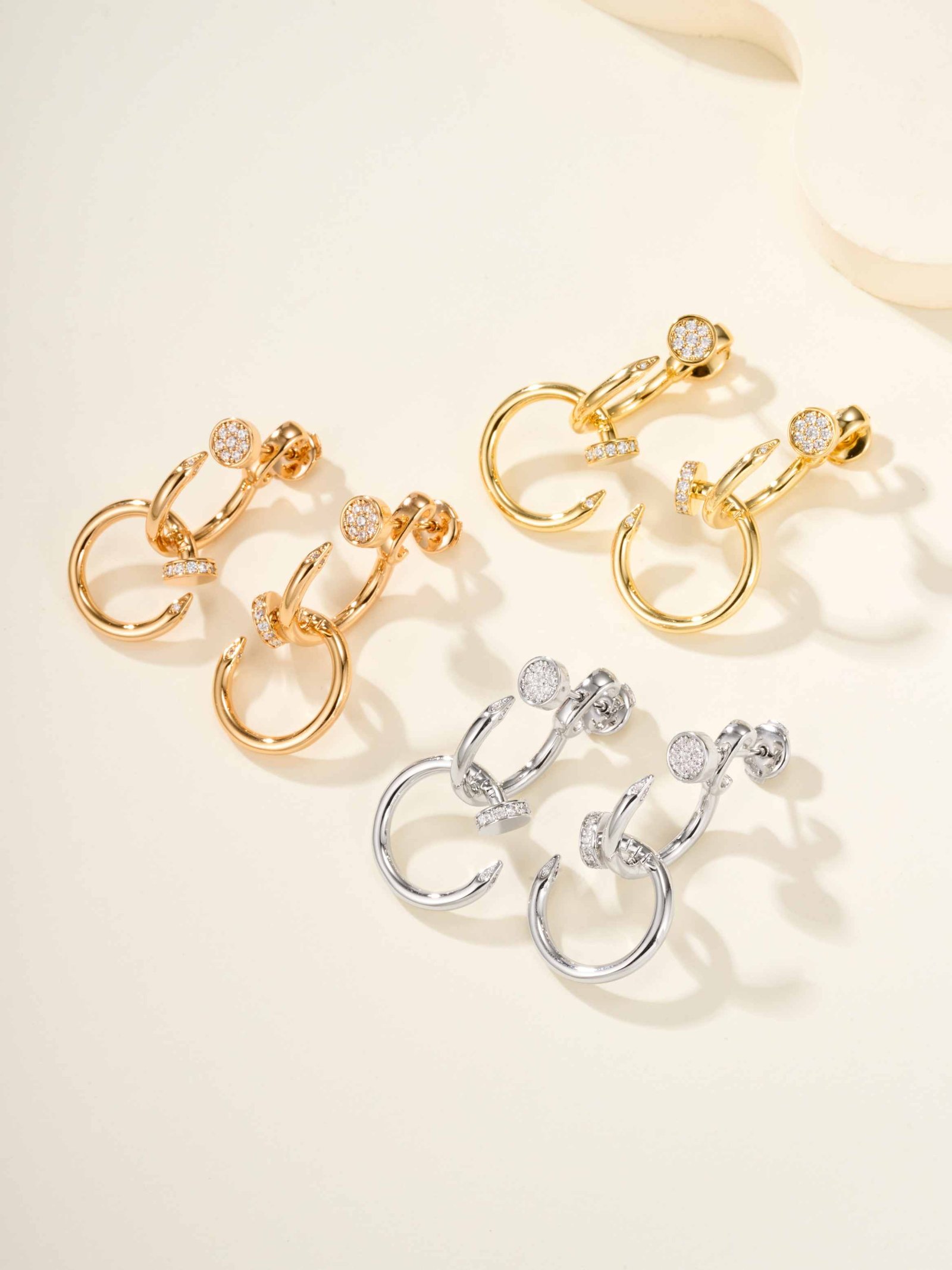 JUSTE UN CLOU Double Loop Nail Earrings