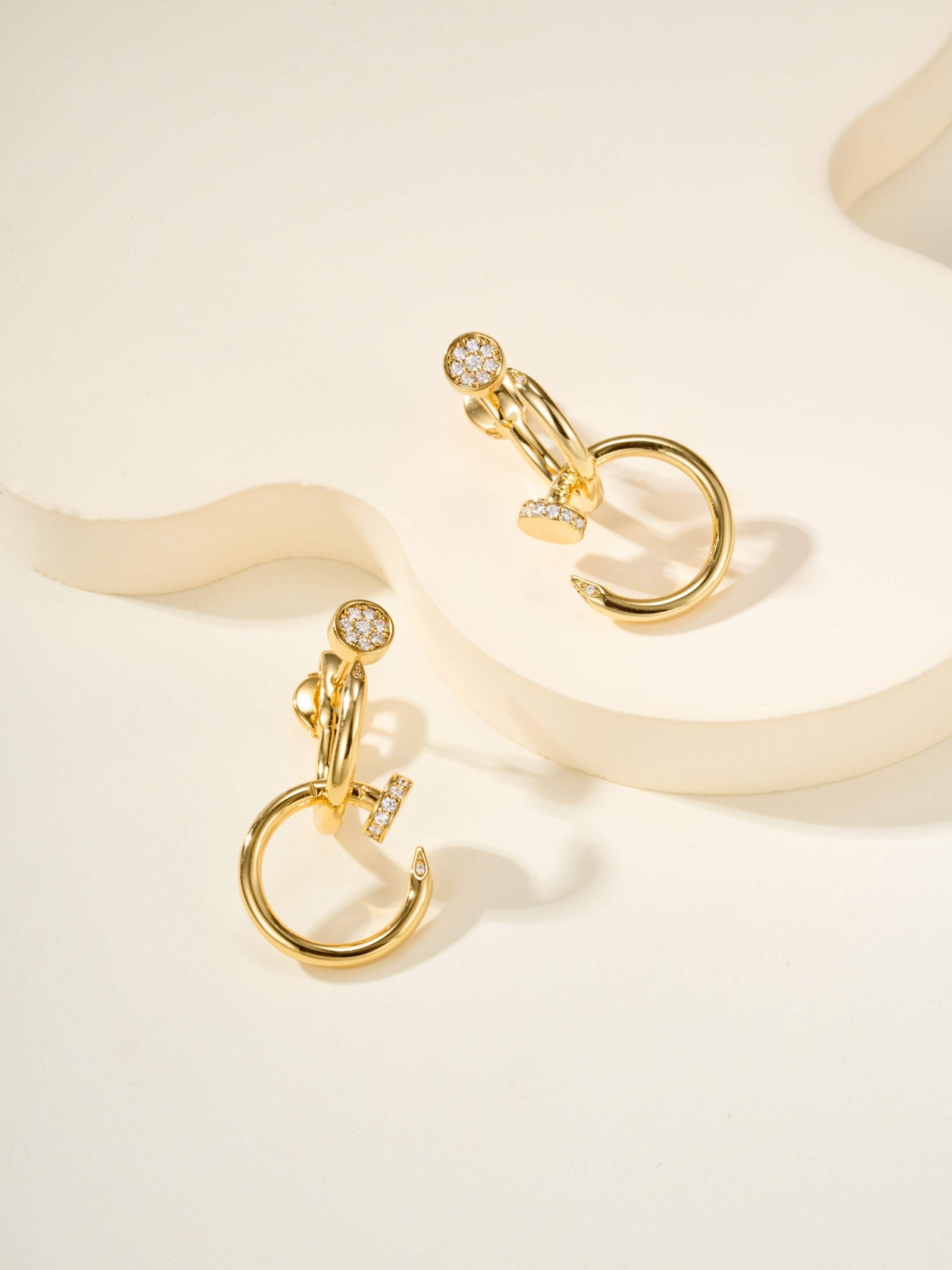 JUSTE UN CLOU Double Loop Nail Earrings - 图片 10