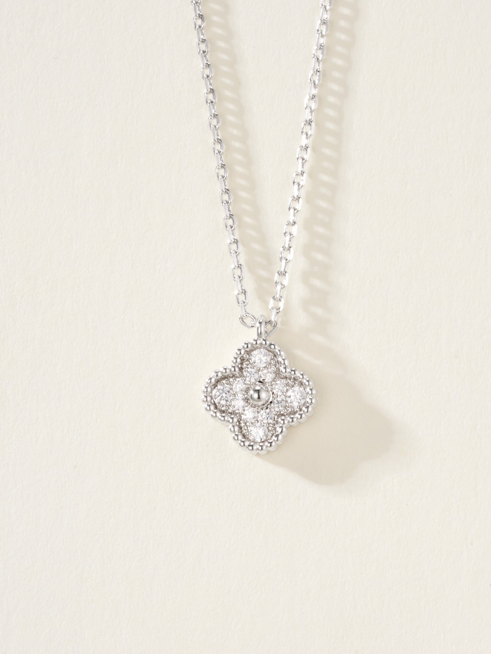 VCA Full Diamond Mini Single Flower Necklace - Image 2